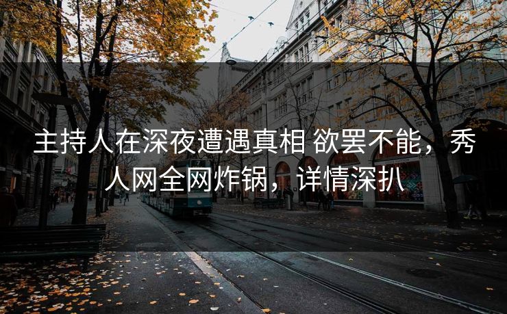 主持人在深夜遭遇真相 欲罢不能，秀人网全网炸锅，详情深扒